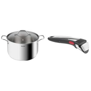 Tefal Intuition XL Grande marmite inox 26 cm / 6.5 L Induction 5 ans Garantie Premium noire Empilable Verrouillage sécur
