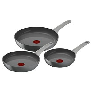 Tefal Lot de 3 poêles 20/24/28 cm, Induction, Revêtement antiadhésif céramique, Eco-conception, Fabriqué en France, Cuis