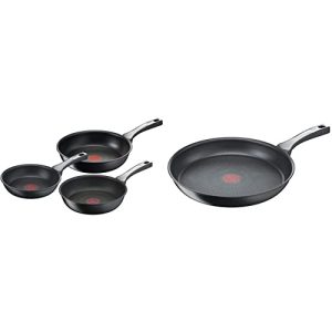 Tefal Unlimited On Set de 3 poêles 20/24/28 cm, Résistant aux rayures et induction, pour la cuisine quotidienne, Revêtem