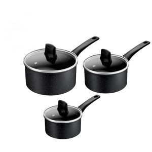 Tefal Lot de 3 poêles en titane 16/18/20 cm + couvercles | Revêtement anti-adhésif haute performance | Compatible induct