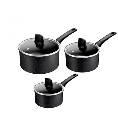 310rqcrjihl.jpg Tefal Lot de 3 poêles en titane 16/18/20 cm + couvercles | Revêtement anti-adhésif haute performance | Compatible induct