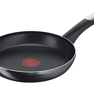 Tefal C38804 Poêle à frire Essential noir, revêtement anti-adhésif avec particules de titane, passe au lave-vaisselle