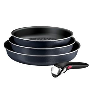 Tefal Ingenio Enjoy - Batterie de cuisine 4 pièces légers et résistants - Poignées amovibles - Technologie Light Tech -