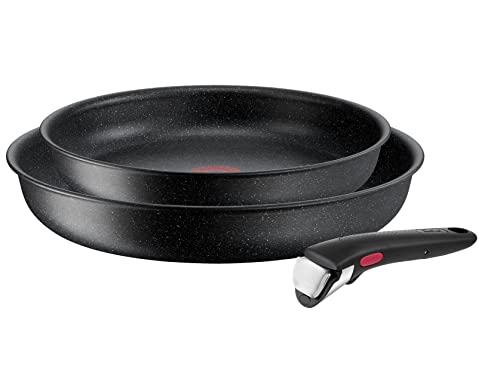 316xqvpqg2l.jpg Tefal - Lot de 3 poêles empilables antiadhésives Noir | Induction | Indicateur de température | Noir