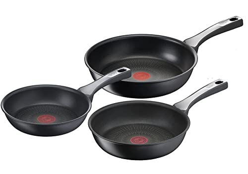 318dmbt2dol.jpg Tefal Unlimited On Set de 3 poêles 20/24/28 cm, Résistant aux rayures et induction, pour la cuisine quotidienne, Revêtem