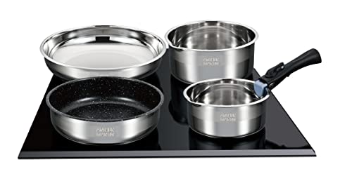 31aozqe5ahl.jpg Arthur Martin AM0025 Batterie de cuisine amovible acier inoxydable pour cuisiniers professionnels et amateurs cuisson su