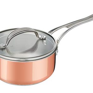 Tefal by Jamie Oliver E49022 Premium Triply Casserole en cuivre | 16 cm | Construction triple couche : acier inoxydable,