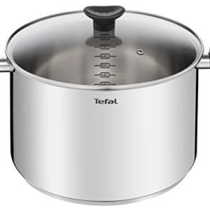 Tefal E3086404 marmite 28 cm induction + couvercle, cuisiniers amateurs, cuisine à la maison, mijoter et bouillir, garan