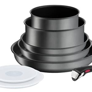 Tefal Ingenio Batterie de cuisine 8 pièces pour induction, Revêtement antiadhésif résistant, Empilable Daily Chef