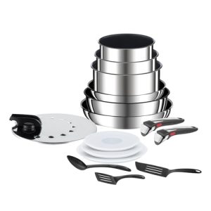 Tefal Ingenio, Batterie de cuisine 15 pièces, Induction et Acier inoxydable pour Maîtres-Cuisiniers Actifs, Cuisine à Do