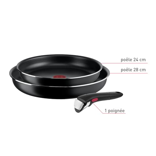 31glk9t7wil.jpg Tefal Ingenio Lot de 2 poêles 24/28 cm - Revêtement antiadhésif facile à nettoyer pour la cuisine quotidienne en France