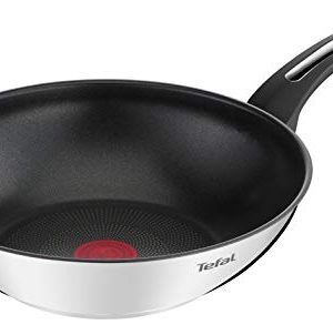 Poêle wok Tefal Emotion 28 cm, antiadhésif, garantie 10 ans, induction, cuisson uniforme, design moderne, poignée solide