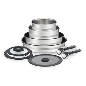 Tefal Ingenio Jamie Oliver Set de casseroles en acier inoxydable pour tous types de plaque de cuisson, cuisiniers amateu