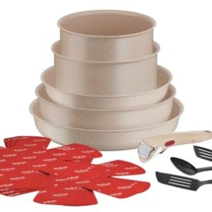 Tefal Ingenio Batterie de cuisine 17 pièces, tous feux dont induction, convient aux familles actives