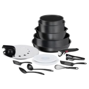 TEFAL INGENIO Batterie de cuisine Induction Fabriquée en France, Cuisson saine Revêtement antiadhésif Daily Chef L76 TEF