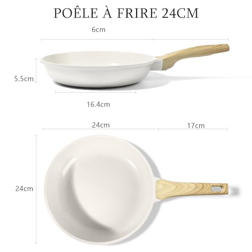 31mztglhlcl.jpg Poêle à frire GiPP antiadhésive en céramique saine et non toxique - Adaptée à l'induction - Sans PFAS et PFOA