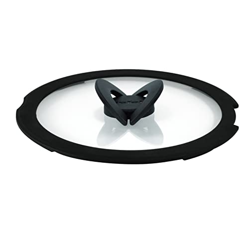 31p wpo1ukl 1.jpg Couvercle en verre Tefal Ingenio 20 cm rangement gain de place Noir et Transparent cuisson plus rapide compatible lave-v