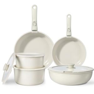 GiPP - Ensemble de Casseroles et Poêles en Céramique Antiadhésif - Professionnels avec Poignées Détachables, Sans Produi
