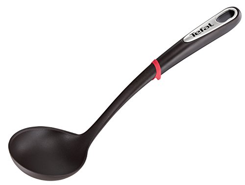 31q9cy 3lfl.jpg Tefal Ingenio Set Spatule, Cuillère, Louche et Cuillère Passoire Argent Noir - Haute Qualité et Durabilité pour Cuisine