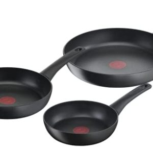 Tefal Ultimate On Lot de 3 poêles résistantes pour cuisiniers experts, forme profonde et Thermo-Signal, idéales pour fam