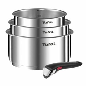 Title: TEFAL L896S404 INGENIO EMOTION Set 3 Casseroles 16/18/20 cm - Inox Tous Feux Induction Cuisine Élégant et Fonctio