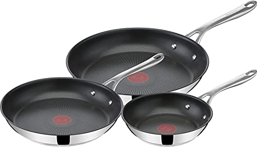 31uyoa6dlms.jpg Tefal Jamie Olivers Cook's Direct Inox Poêles Induction Antiadhésif Indicateur de Cuisson Poignée Séure Rivetée 20/24/28