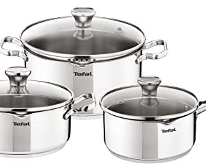 Tefal Batterie de cuisine Duetto On A705S636, Acier inoxydable 18/10, Induction, Garantie 10 ans, Convient aux cuisines