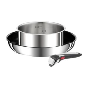 Tefal Ingenio Preference Poêle et Casserole en Acier Inoxydable pour Induction Empilables et Compatible Lave-Vaisselle
