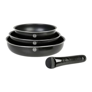 Poêles aluminium Sitram SITRAMOVIBLE FAMILY 20/24/28 cm, revêtement anti-adhésif sans PFOA, manche amovible - Tout feux