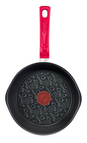 31yvsgx 5bs.jpg Tefal Chefclub Poêle profonde 22 cm Rouge framboise, Revêtement antiadhésif Titanium, Thermo-Signal Induction G8061704