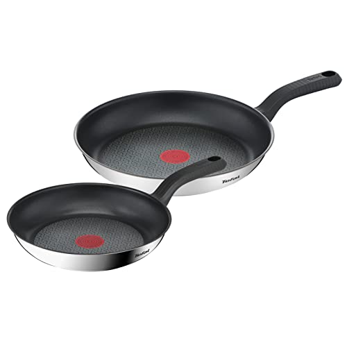 31b1yibxael.jpg Tefal Comfort Max Lot de 2 poêles 24/28 cm induction anti-adhésif acier inoxydable haute qualité indicator température p