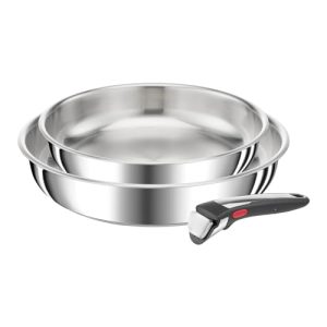 Tefal Ingenio Preference - Poêles induction 24/28 cm, acier inoxydable, empilables, compatible lave-vaisselle, fabriqué