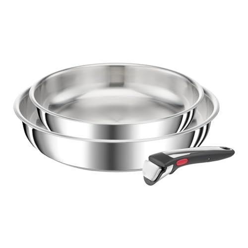 31bcyqcopbl.jpg Tefal Ingenio Preference - Poêles induction 24/28 cm, acier inoxydable, empilables, compatible lave-vaisselle, fabriqué