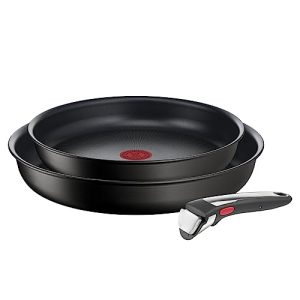Tefal Ingenio Lot de 2 poêles Eco Resist Revêtement antiadhésif Induction Empilable Empilable Indicateur démarrage de cu