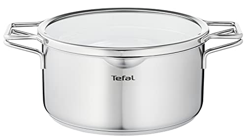 31geo04datl.jpg Tefal Nordica H852S325 Batterie de cuisine 6 pièces 10 ans garantie Acier inoxydable Faitouts 20/24 cm Couvercles verre