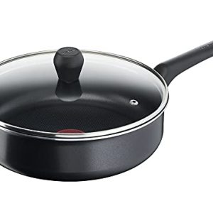 Tefal Sauteuse B55532 Easy Cook & Clean Noire - Couvercle en verre - Revêtement anti-adhésif - Cuisson douce