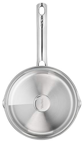 31gr1cjniql.jpg Casserole Tefal 16 cm, induction, acier inoxydable 18/10, garantie 10 ans, filtre à couvercle Casserole Tefal Duetto 1