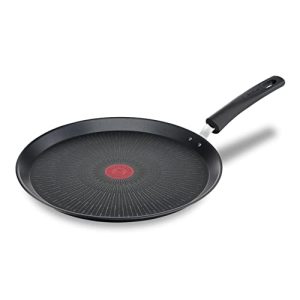 Tefal Poêle à crêpe 28 cm induction, revêtement antiadhésif résistant aux rayures, thermo-signal, fabriqué en France, Un