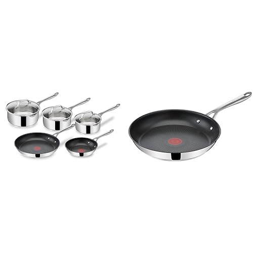31hcy7kow4l.jpg Tefal Jamie Olivers Cook's Direct Inox Batterie de cuisine 8 PCS & Poêle 24 cm - Antiadhésif, Induction, Sécurité|Matéri