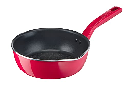 31lkrh4ohls.jpg Tefal Chefclub Poêle profonde 22 cm Rouge framboise, Revêtement antiadhésif Titanium, Thermo-Signal Induction G8061704