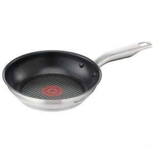 Tefal Virtuoso E49104 Poêle en acier inoxydable avec revêtement antiadhésif Titanium Pro, convient à tous les feux, cuis