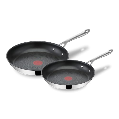 31ock0fsa3l.jpg Tefal Jamie Oliver Cook's Direct Inox Lot de 2 poêles 24/28 cm pour cuisine professionnelle et amatrices de cuisine, con