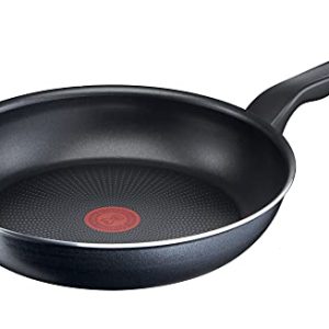 Tefal C38508 XL Force Poêle à frire robuste et résistante noire, signal thermique, revêtement anti-adhésif, fond de poêl