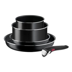 Tefal Ingenio Lot de 5 Pièces Poêles 22/28 cm Casseroles 16/20 cm Revêtement Antiadhésif Pas d'Induction Fabriqué en Fra