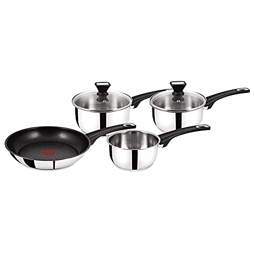 31zbntzaxs.jpg Tefal B12 Jamie Oliver Set de casseroles et poêles en acier inoxydable Spiegelglanz, Cuisine professionnelle, Cuisine à