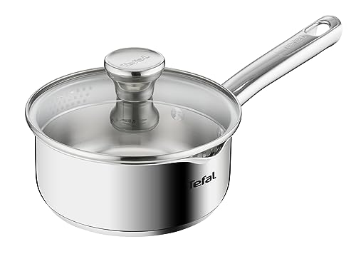 31zs8ftchwl.jpg Casserole Tefal 16 cm, induction, acier inoxydable 18/10, garantie 10 ans, filtre à couvercle Casserole Tefal Duetto 1