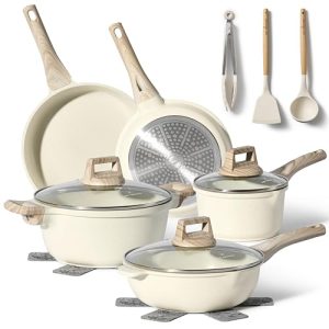 JUST PERFECTO Batterie de cuisine induction + poêles anti-adhésives + convient à tous les feux de cuisson - pour cuisine