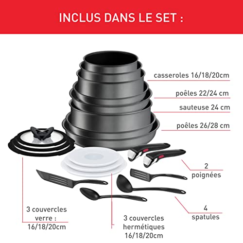 41 orj1uepl.jpg Tefal Ingenio 20 Pièces Batterie de Cuisine Induction Empilable Fabriqué en France Daily Chef On L7619402