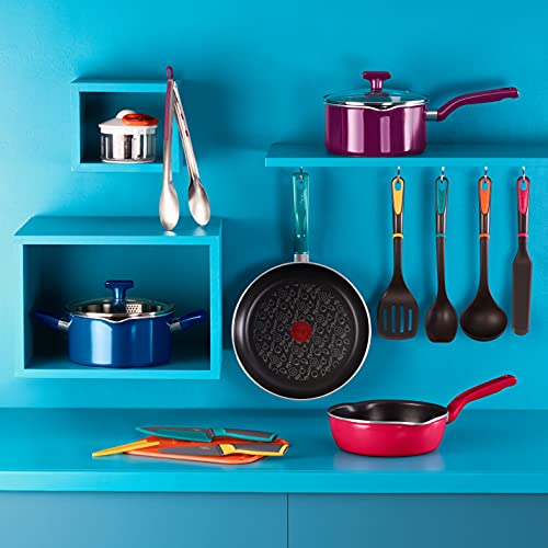 410q8xlueis.jpg Tefal Chefclub Poêle profonde 22 cm Rouge framboise, Revêtement antiadhésif Titanium, Thermo-Signal Induction G8061704