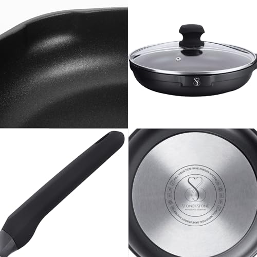 410ymrogqrl.jpg Poêle Antiadhésive 20 cm pour Cuisine Professionnelle Revêtement anti-rayures et anti-adhésif Greblon allemande sans PFO